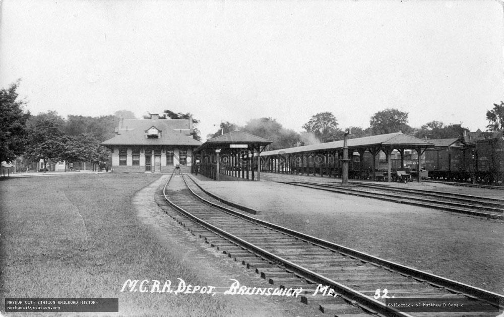 Postcard: Maine Central Railroad Depot, Brunswick, Maine